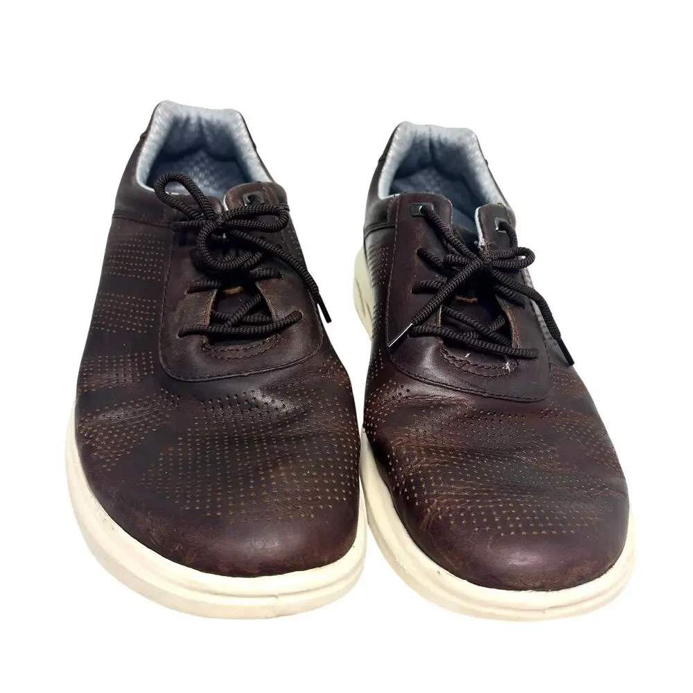 Johnston & Murphy Brown Perforated Leather Lace Up Oxford Sneaker Sole 11.5